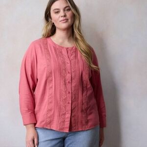 Nwt LC Lauren Conrad Jeannie Lace Panel Blouse